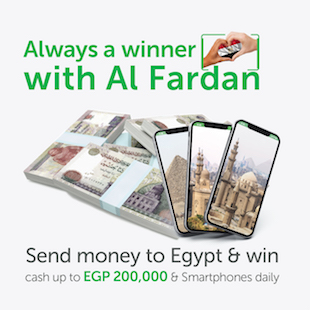 Send money to Egypt & Stand a chance to win cash up to EGP 200,000 & Smartphones daily